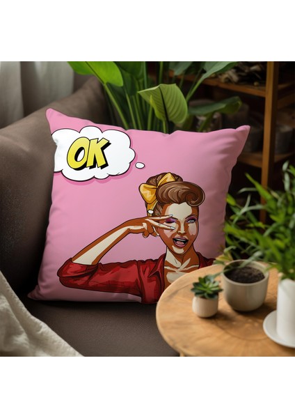 Pop Art Tasarımlı 4'lü Yastık Içi ve Kırlent Kılıfı 45CM 113675 fırsatları