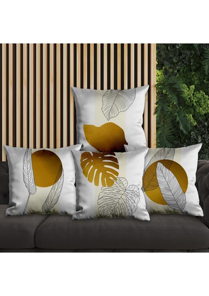Çiçek Tasarımlı 4'lü Yastık Içi ve Kırlent Kılıfı 45CM 113775