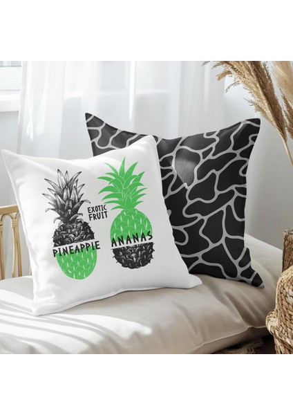 Ananas Tasarımlı 2'li Yastık Içi ve Kırlent Kılıfı 45CM 113536