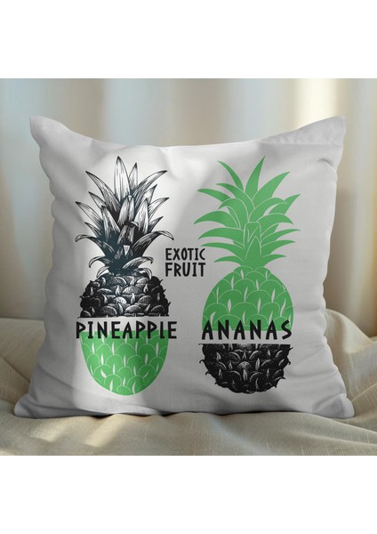 Ananas Tasarımlı 2'li Yastık Içi ve Kırlent Kılıfı 45CM 113536