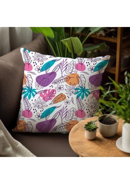 Renkli Yaprak Tasarımlı 4'lü Yastık Içi ve Kırlent Kılıfı 45CM 113712 fırsatları