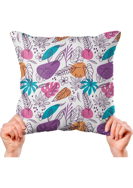Renkli Yaprak Tasarımlı 4'lü Yastık Içi ve Kırlent Kılıfı 45CM 113712 indirimleri