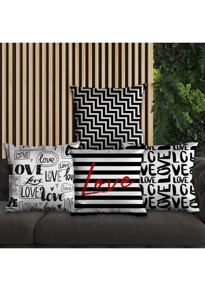 Aşk Tasarımlı 4'lü Yastık Içi ve Kırlent Kılıfı 45CM 113835