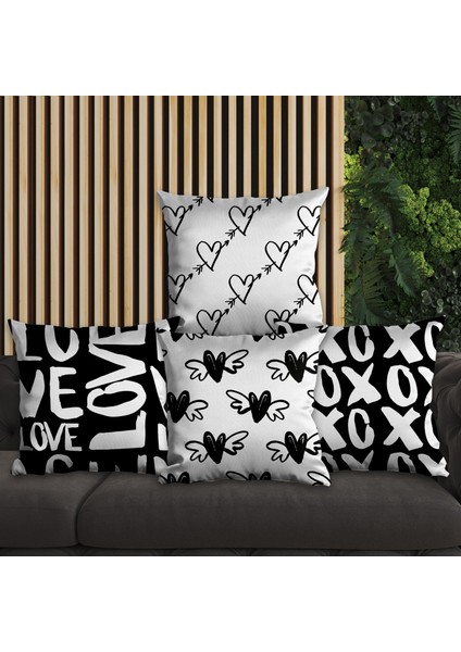 Kalp Tasarımlı 4'lü Yastık Içi ve Kırlent Kılıfı 45CM 113682