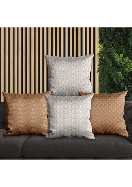 Çizgisel Tasarımlı 4'lü Yastık Içi ve Kırlent Kılıfı 45CM 113801