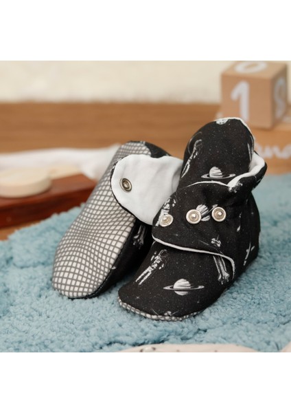 Organik Pamuk Bebek Pandufu, Kaydırmaz Taban, Yenidoğan Patiği, Ev Kreş Ayakkabısı, Astronot ve Uzay fiyatları