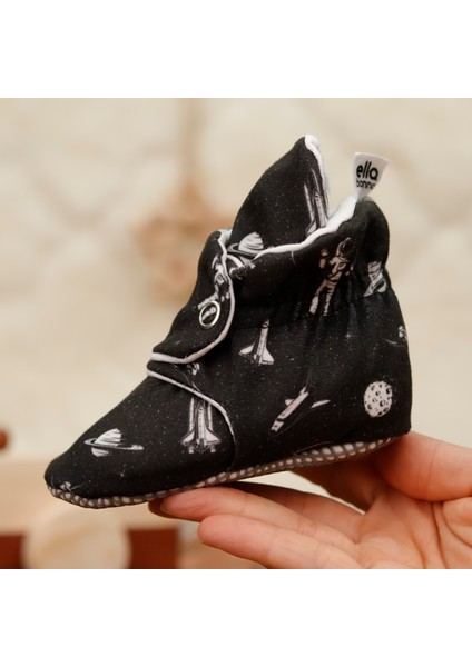 Organik Pamuk Bebek Pandufu, Kaydırmaz Taban, Yenidoğan Patiği, Ev Kreş Ayakkabısı, Astronot ve Uzay fırsatları