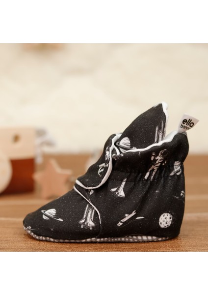 Organik Pamuk Bebek Pandufu, Kaydırmaz Taban, Yenidoğan Patiği, Ev Kreş Ayakkabısı, Astronot ve Uzay