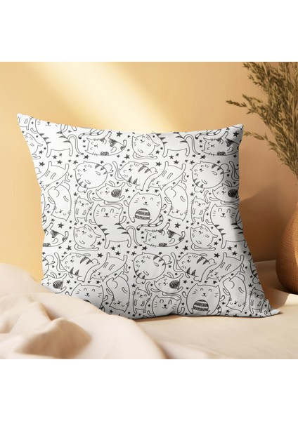 Şirin Kediler Tasarımlı 2'li Yastık Içi ve Kırlent Kılıfı 45CM 113527 modelleri