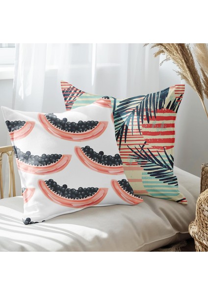 Modern Tasarımlı 2'li Yastık Içi ve Kırlent Kılıfı 45CM 113422