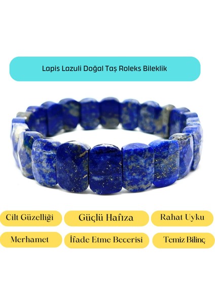 Sertifikalı Lapis Lazuli Doğal Taş Roleks Bileklik