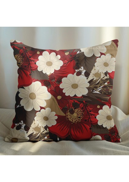 Ekose ve Çiçek Tasarımlı 2'li Yastık Içi ve Kırlent Kılıfı 45CM 113633 fiyatları