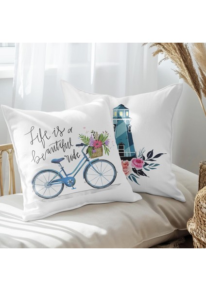 Modern Tasarımlı 2'li Yastık Içi ve Kırlent Kılıfı 45CM 113519