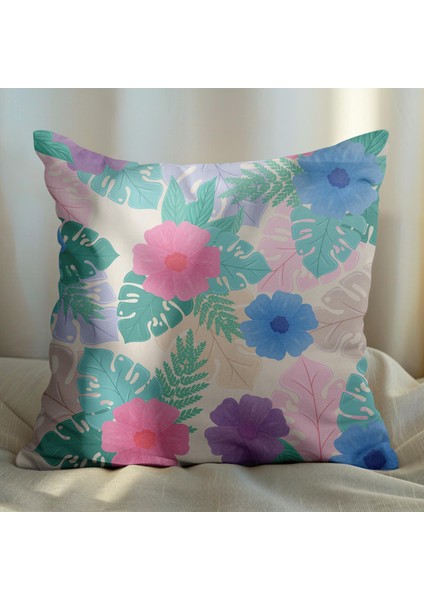 Çiçek Tasarımlı 2'li Yastık Içi ve Kırlent Kılıfı 45CM 113425 fiyatları