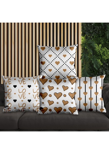 Kalp Tasarımlı 4'lü Yastık Içi ve Kırlent Kılıfı 45CM 113691