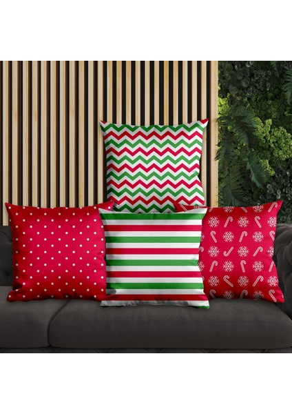 Yeni Yıla Özel Tasarımlı 4'lü Yastık Içi ve Kırlent Kılıfı 45CM 113726