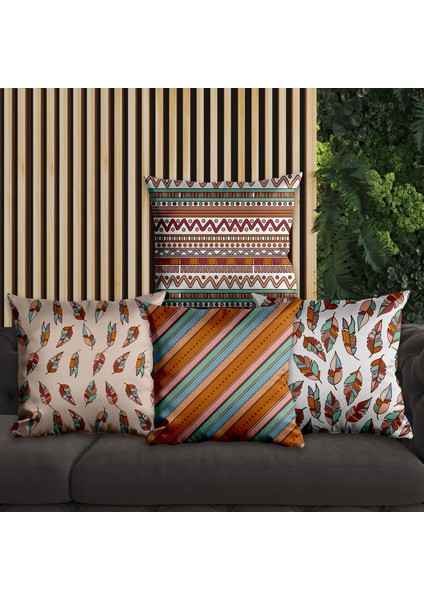 Etnik Tasarımlı 4'lü Yastık Içi ve Kırlent Kılıfı 45CM 113714