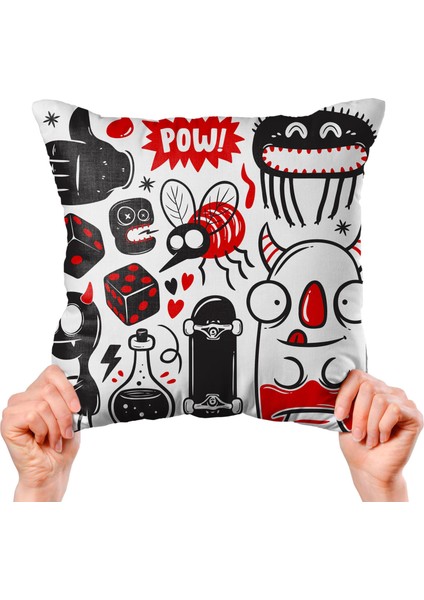 Graffiti Tasarımlı 4'lü Yastık Içi ve Kırlent Kılıfı 45CM 113841 indirimleri
