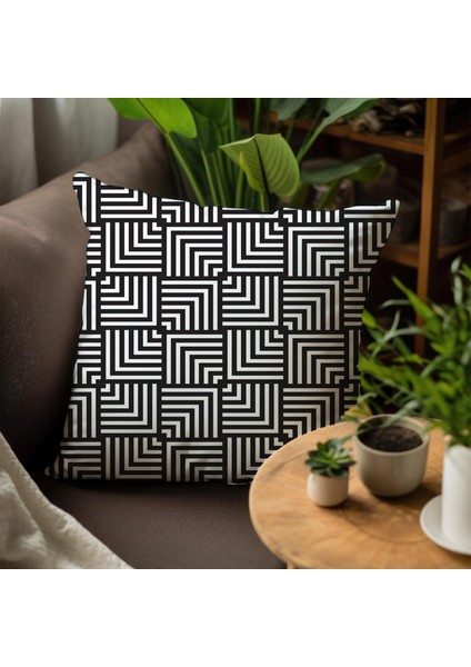 Çizgisel Tasarımlı 4'lü Yastık Içi ve Kırlent Kılıfı 45CM 113856 fırsatları