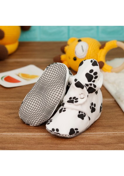Organik Pamuk Bebek Pandufu, Kaydırmaz Taban, Yenidoğan Patiği, Ev Kreş Ayakkabısı, Köpek Patisi