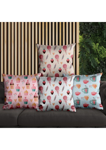 Modern Tasarımlı 4'lü Yastık Içi ve Kırlent Kılıfı 45CM 113784