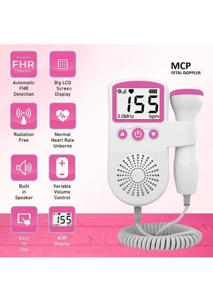 Fetal Doppler Jsl- T501 3 Mhz Hamile / Bebek Kalp Atışı