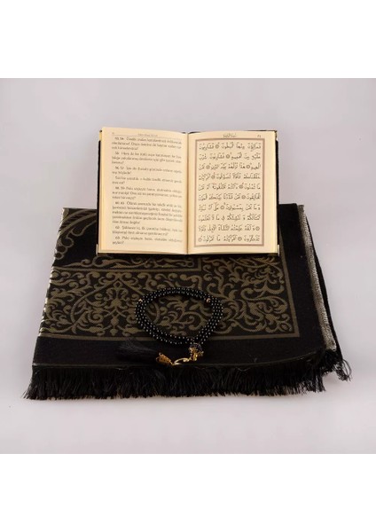 Yasin + Seccade + Tesbih Hediye Seti (Çanta Boy, Raşel Cilt, ŞemsLafzatullah, Siyah) modelleri