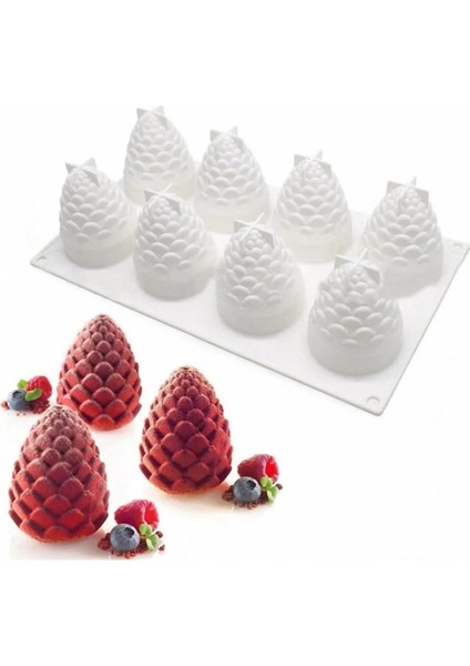 Ananas Şekilli 3D Silikon Pasta Mum Çikolata Sabun Kek Kalıbı