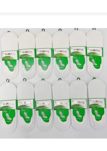 Erkek 12"li Beyaz Bambu Silikonlu Babet Çorap 5541