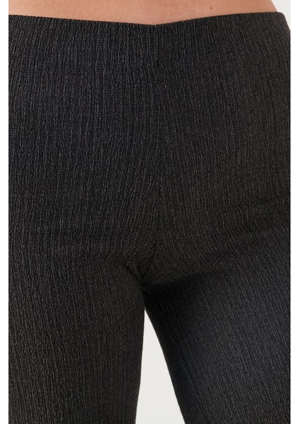 Slim Fit Yüksek Bel Geniş Paça Dokulu Pantolon Bayan Pantolon 5865944 indirimleri