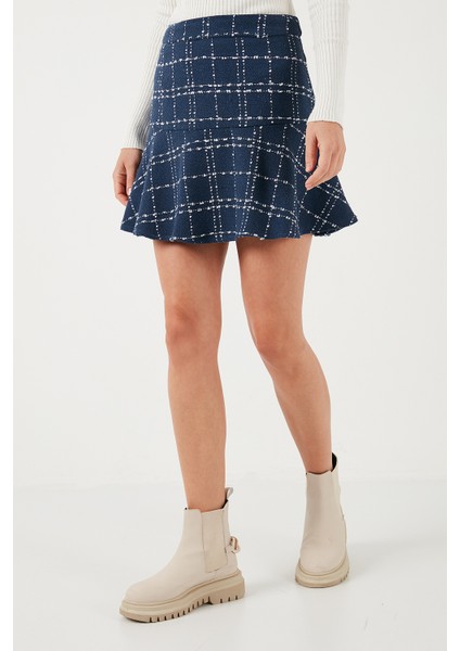 Kareli Volanlı Mini Kışlık Etek Bayan Etek 611ET00176W4 fiyatları