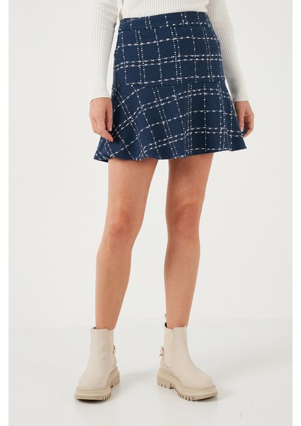 Kareli Volanlı Mini Kışlık Etek Bayan Etek 611ET00176W4 modelleri