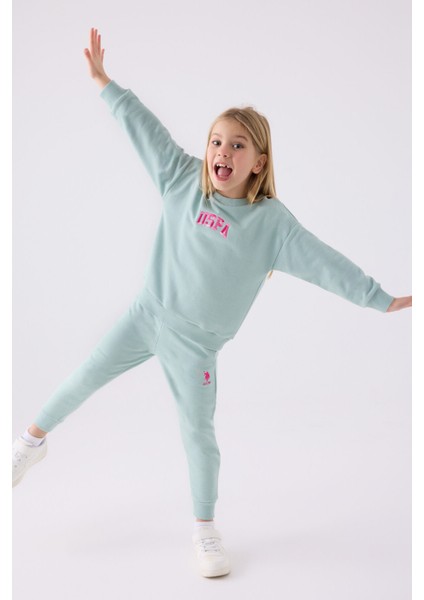 Kız Çocuk Eşofman Takımı US1979 Su Yeşili modelleri