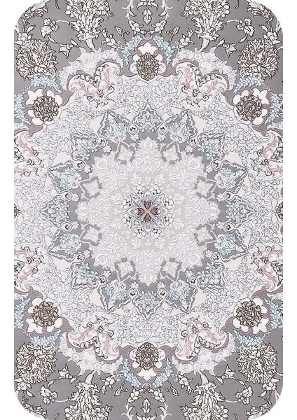 Louvre 38520 Gri Retro Klasik Desen Halı modelleri