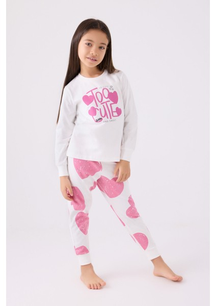 Kız Çocuk Uzun Kol Pijama Takım RP3471 Karanfil modelleri