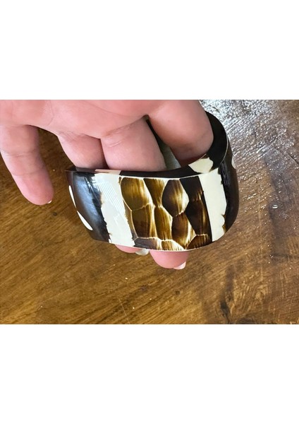Oyma Kemik Kadın Hint Bileziği Çap 7 cm