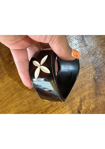 Oyma Kemik Kadın Hint Bileziği Çap 7 cm