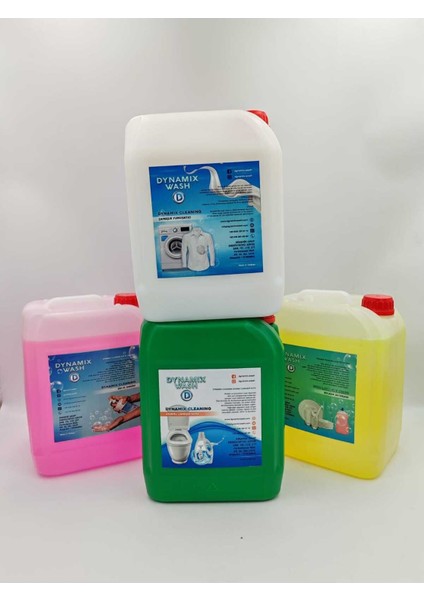 4'lü Ev Temizlik Seti 20 kg - El Sabunu - Elde Bulaşık - Kıvamlı Çamaşır Suyu - Çamaşır Yumuşatıcı modelleri