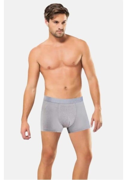 1284 Erkek Nefes Alan Bambu Boxer Tekli