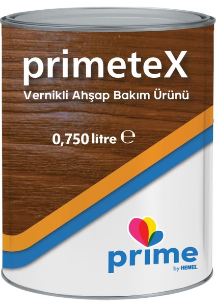 Primetex Solvent Bazlı Yarı Şeffaf Vernikli Ahşap Koruyucu 0,750 Lt