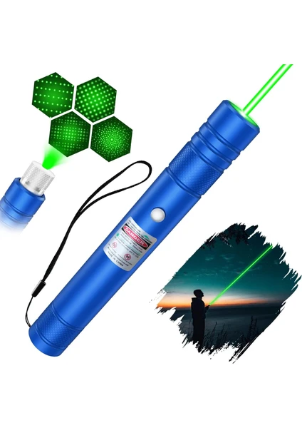 PRO-303 USB Şarjlı Yeşil Lazer Pointer, Sunum Kalemi, Güçlü Şarjlı Lazer Işaretliyici