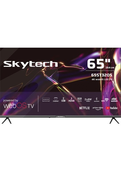 65ST3205 65" 165 Ekran Dahili Uydu Alıcılı 4K Ultra HD Smart LED TV