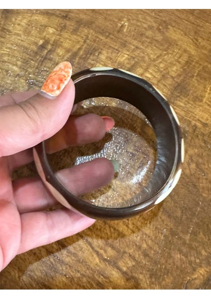 Çiçek Desenli Kadın Kemik Hint Bileziği Çap 7 cm fiyatları