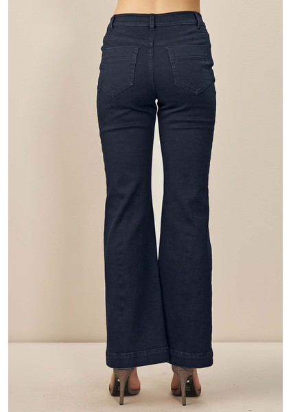 Geniş Paça Lacivert Jean Pantolon indirimleri