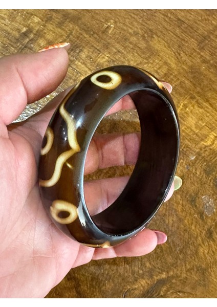 Sarmaşık Desenli Kadın Hint Bileziği Çap 7 cm