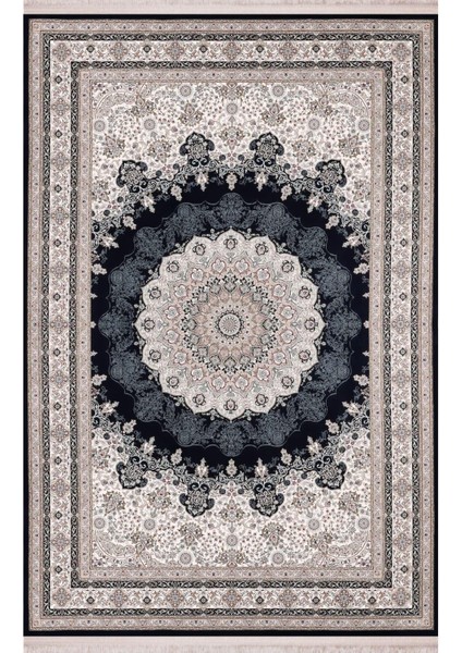 Majestic 38813 Lacivert Klasik Figürlü Retro Halı