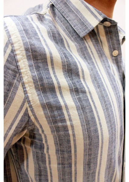 Caz 2048 Uzun Kol Tek Cep Çizgili Kanvas Erkek Gömlek fırsatları