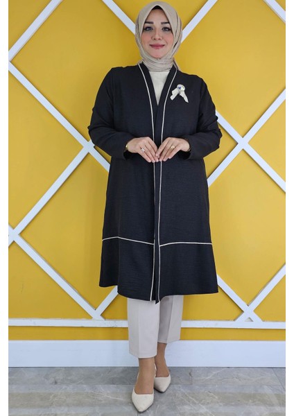 Kadın Broş Detaylı Kimono Bluzlu Tesettür Takım modelleri