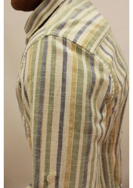 Caz 2048 Uzun Kol Tek Cep Çizgili Kanvas Erkek Gömlek fırsatları