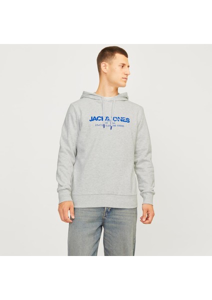 Jack & Jones Erkek Kapüsonlu Gögüs Logo Baskili Sweatshirt - Alvis